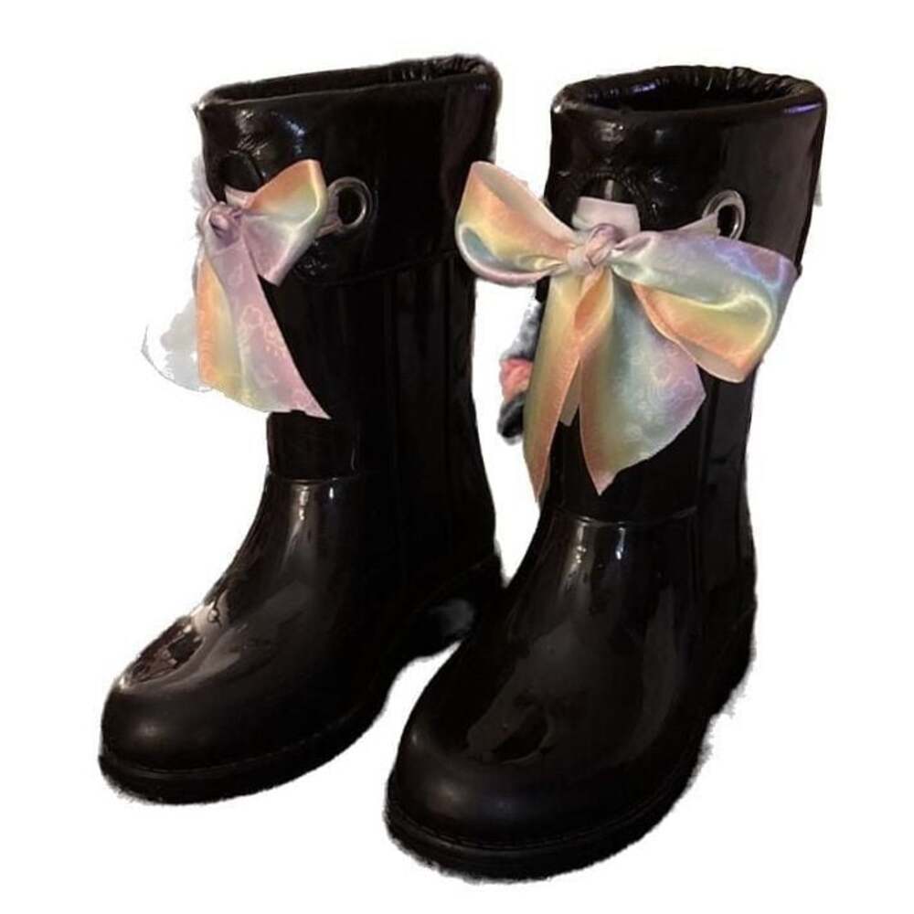 Igor Girls' Bimbi Lazo Patent Bow Rain Boots